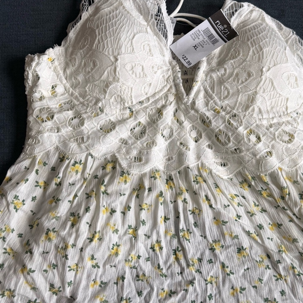 White Lace Floral Dress
